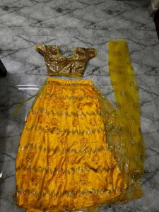 Vibrant Yellow Embroidered Lehenga Set