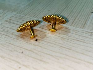 Exquisite Gold Plated Round Earrings