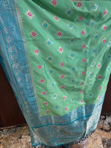 🎉Today only🎉Elegant Green &amp; Blue Saree