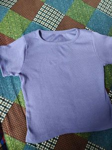 Lavender Ribbed T-Shirt