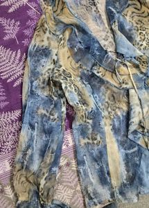 Y2K Ruffled Animal Print Blouse