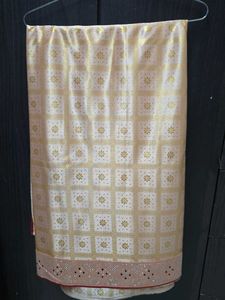 Elegant Cream & Gold Saree with blouse