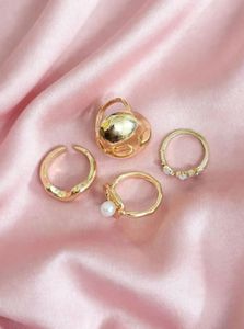 GOLD &amp; PEARL STATEMENT RING SET – 4 PIECES 🤍