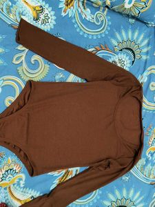 Brown Long Sleeve Bodysuit