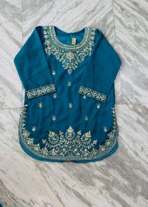 Teal Embroidered Kurta Set