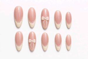 Handmade Chic French Tip Press-On Nails💅🩷💛