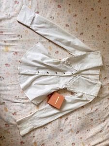Classic White Striped Button-Up Shirt