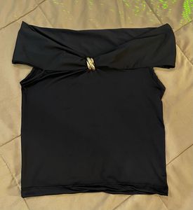 Elegant Black Cold Shoulder Top