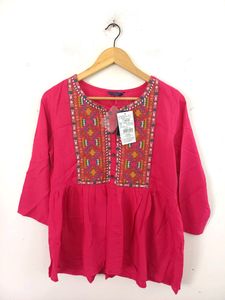 Pink Embroidered Top (Women's)