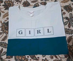 Stylish Two-Tone 'Girl' Tee