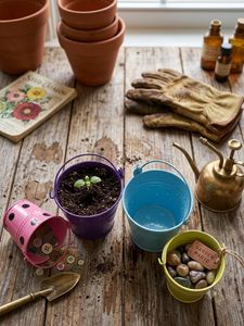 Set of 4 Mini Decorative Buckets