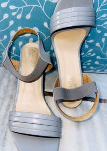 Stylish Grey Block Heel Sandals