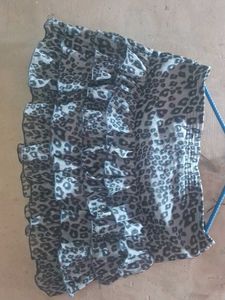 Ruffled Leopard Print Skirt