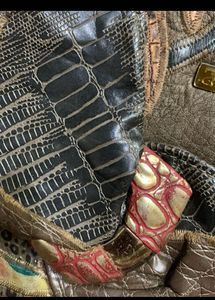 Unique Leather Patchwork Shoulder Bag