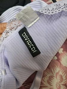 H&amp;M Lilac Ribbed Cami Dress with Lace Trim