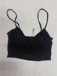 Zara Black Crop Top with Ring Detail