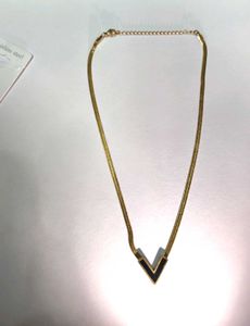 Gold Plated V Pendant Necklace