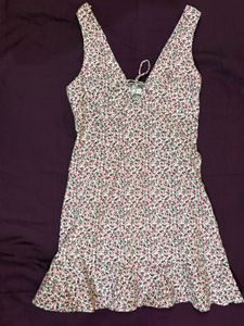 Floral Print Lace-Up Mini Dress