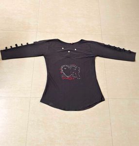 Sparkling Heart Print Long Sleeve Top 📍Free Deliv