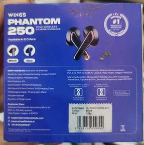 Wings Phantom 250 . True Wireless Gaming Earbuds.