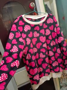 Heart Print Long Sleeve Top