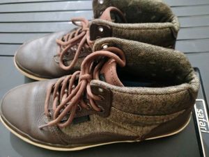 Stylish Vans Brown Mid-Top Sneakers