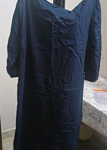 Elegant Navy Blue Kurta with Golden Embellishments