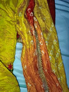 Yellow Embroidered Lehenga Choli Set