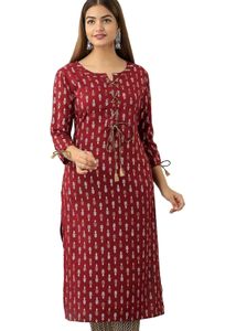 Women's Rayon Printed Straight Kurta (S)