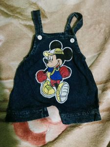 Baby Denim Overalls with Mickey Mouse