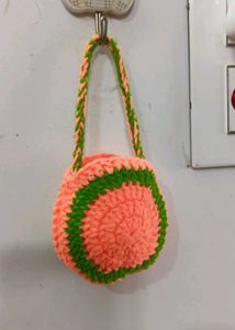 Crocheted Round Pouch