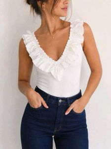 Chic White Ruffle Off-Shoulder Top