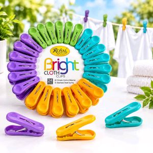 Bright Cloth Clips - 24 Pcs