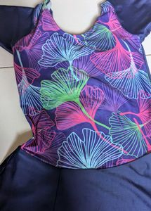 Colorful Leaf Print Swimsuit