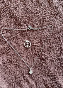 two different Elegant Silver Pendant Necklace Set
