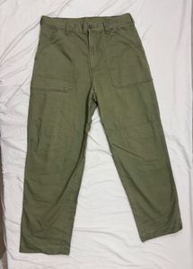MUJI Olive Green Baker Pants