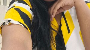 Stylish Yellow &amp; Black Striped Tunic Top