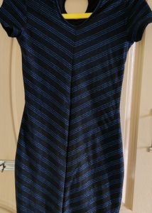 Glittery Blue N Black Bodycon Dress
