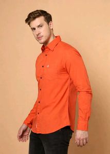 Men's orange Long Sleeve Shirt