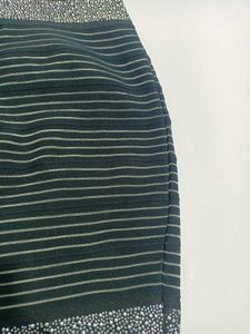 Striped Mini Skirt with Embellished Waistband