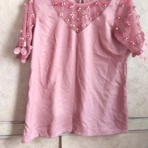 Chic Pink Floral Sleeve Top