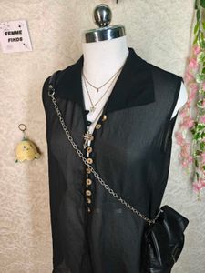 Chic Black Sheer Sleeveless Top