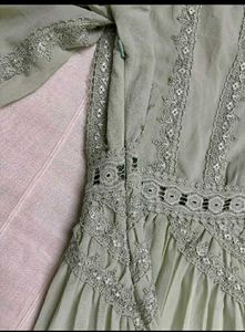 V-Neck Pleated Maxi Dress
