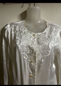 Elegant White Embroidered Blouse