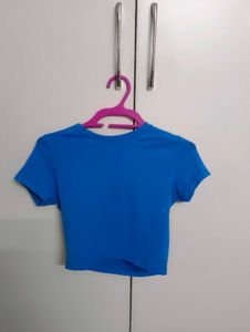 Souled store Blue Crop Top