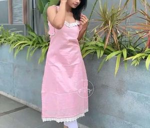 Sleeveless Pink Long Kurti 🩷