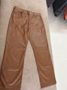 Zara Leather straight Leg Pants