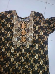 Elegant Black & Gold Kurta