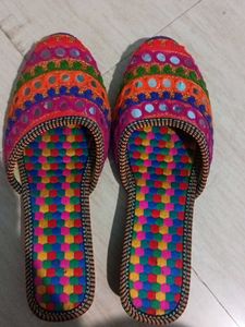 Vibrant Embroidered Flat Sandals