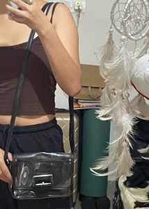 Transparent Sling Bag with Buckle